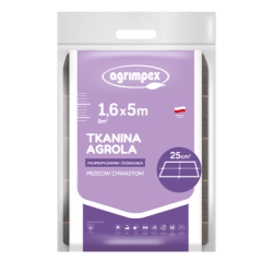 TKANINA HOBBY ŚCIÓŁKUJĄCA AGROLA CZARNA PAKIET 1.6X5