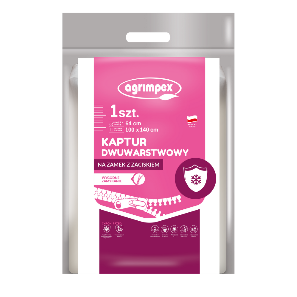 KAPTUR OCHRONNY AGRIMPEX DWUWARSTWOWY BŁYSKAWICZNY PLUS 100X140 – 1 SZT