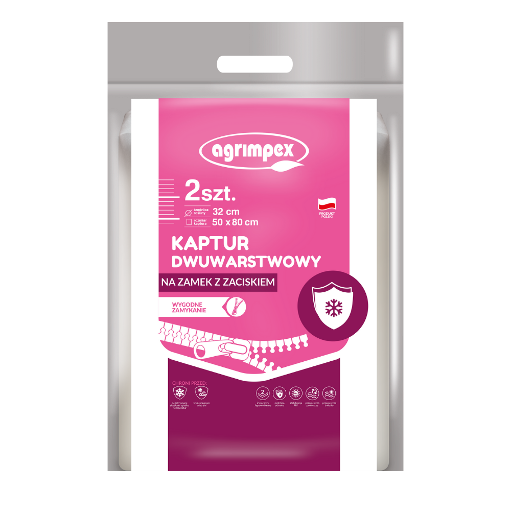 KAPTUR OCHRONNY AGRIMPEX DWUWARSTWOWY BŁYSKAWICZNY PLUS 50X80 – 2 SZT