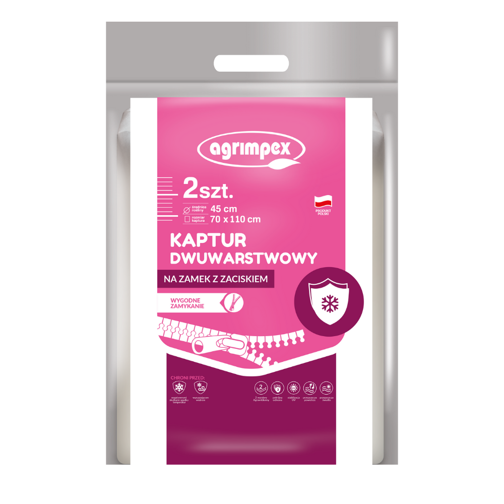 KAPTUR OCHRONNY AGRIMPEX DWUWARSTWOWY BŁYSKAWICZNY PLUS 70X110 – 2 SZT