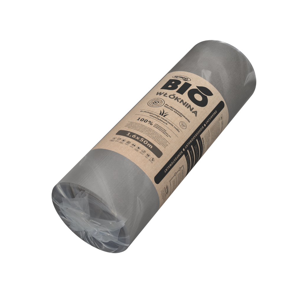 BIOWŁÓKNINA DO EKOLOGICZNEGO ZWALCZANIA CHWASTÓW BRĄZOWA ROLKA 1/2 1.6X50 157G